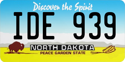 ND license plate IDE939