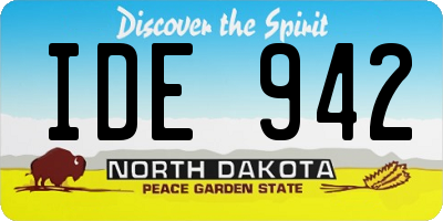 ND license plate IDE942