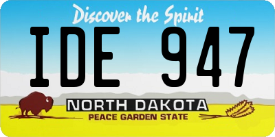 ND license plate IDE947