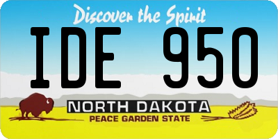 ND license plate IDE950