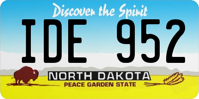 ND license plate IDE952