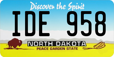 ND license plate IDE958