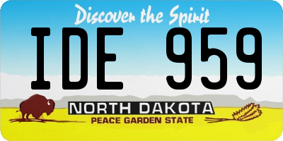 ND license plate IDE959