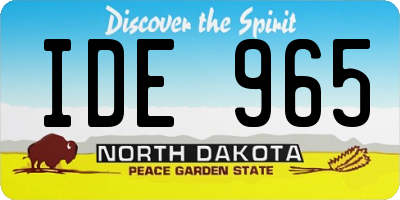 ND license plate IDE965