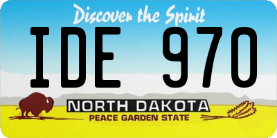 ND license plate IDE970
