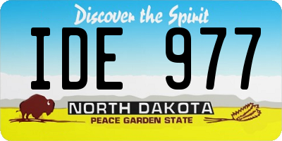 ND license plate IDE977