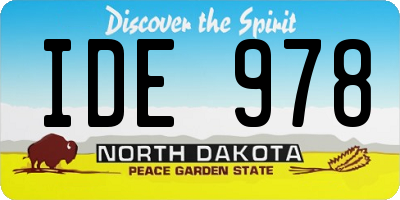 ND license plate IDE978