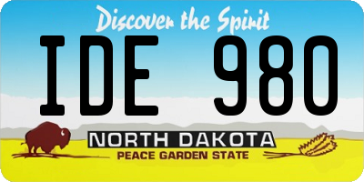 ND license plate IDE980