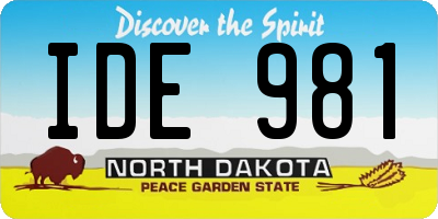 ND license plate IDE981