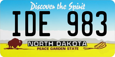 ND license plate IDE983