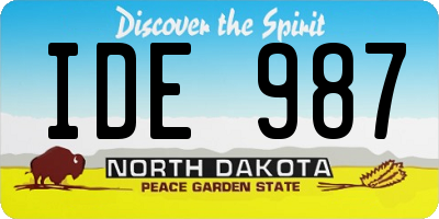 ND license plate IDE987