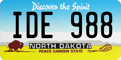 ND license plate IDE988
