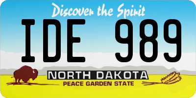 ND license plate IDE989