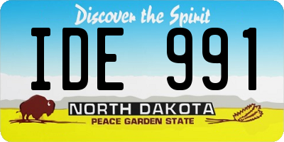 ND license plate IDE991