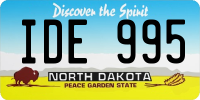 ND license plate IDE995