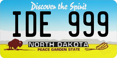 ND license plate IDE999