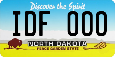 ND license plate IDF000