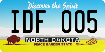 ND license plate IDF005