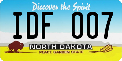 ND license plate IDF007