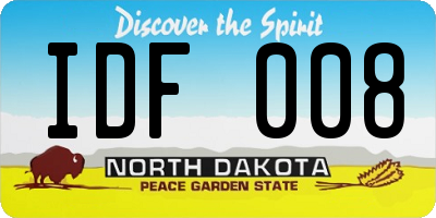 ND license plate IDF008