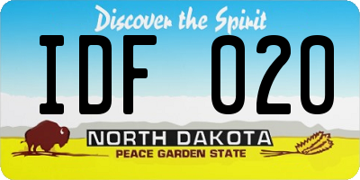 ND license plate IDF020