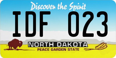 ND license plate IDF023