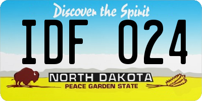 ND license plate IDF024