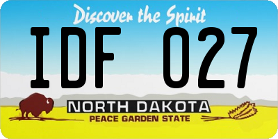 ND license plate IDF027