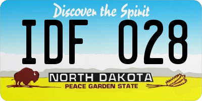 ND license plate IDF028
