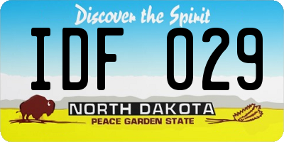ND license plate IDF029