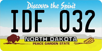 ND license plate IDF032