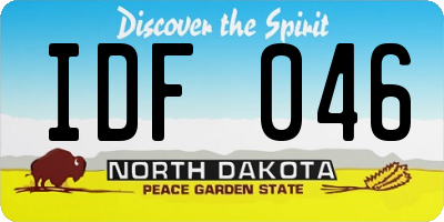 ND license plate IDF046