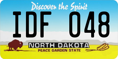 ND license plate IDF048
