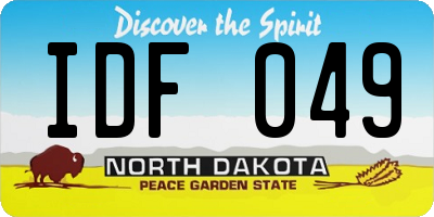 ND license plate IDF049