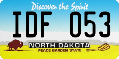 ND license plate IDF053