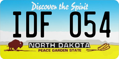ND license plate IDF054