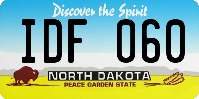 ND license plate IDF060