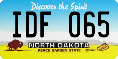ND license plate IDF065