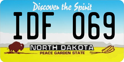 ND license plate IDF069