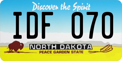 ND license plate IDF070