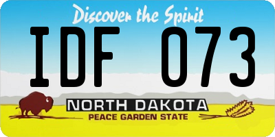 ND license plate IDF073