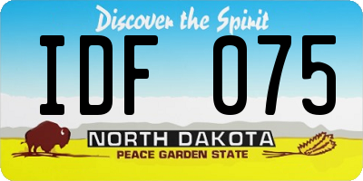 ND license plate IDF075