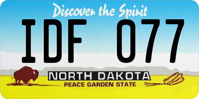 ND license plate IDF077