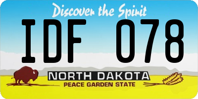 ND license plate IDF078