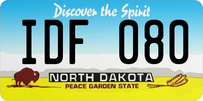 ND license plate IDF080