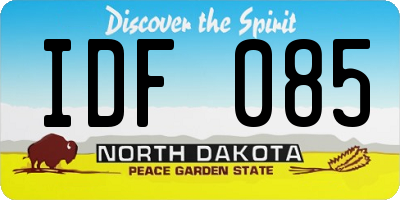 ND license plate IDF085
