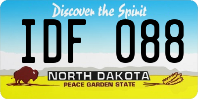 ND license plate IDF088