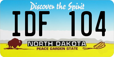 ND license plate IDF104
