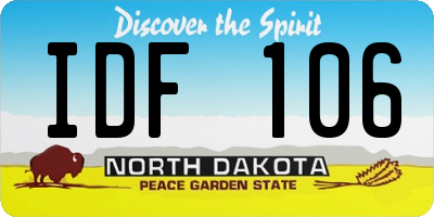 ND license plate IDF106