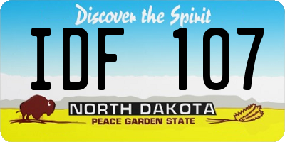 ND license plate IDF107